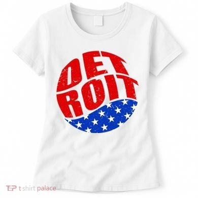 Patriotic Red White Blue Detroit Emblem Women's T-Shirt