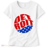 Patriotic Red White Blue Detroit Emblem Women's T-Shirt thumb 0