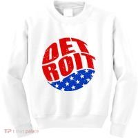 Patriotic Red White Blue Detroit Emblem Kids Sweatshirt thumb 0