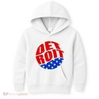 Patriotic Red White Blue Detroit Emblem Kids Hoodie thumb 0