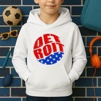 Patriotic Red White Blue Detroit Emblem Kids Hoodie thumb 2