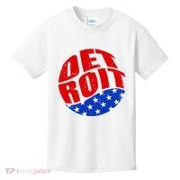 Patriotic Red White Blue Detroit Emblem Kids T-Shirt thumb 0