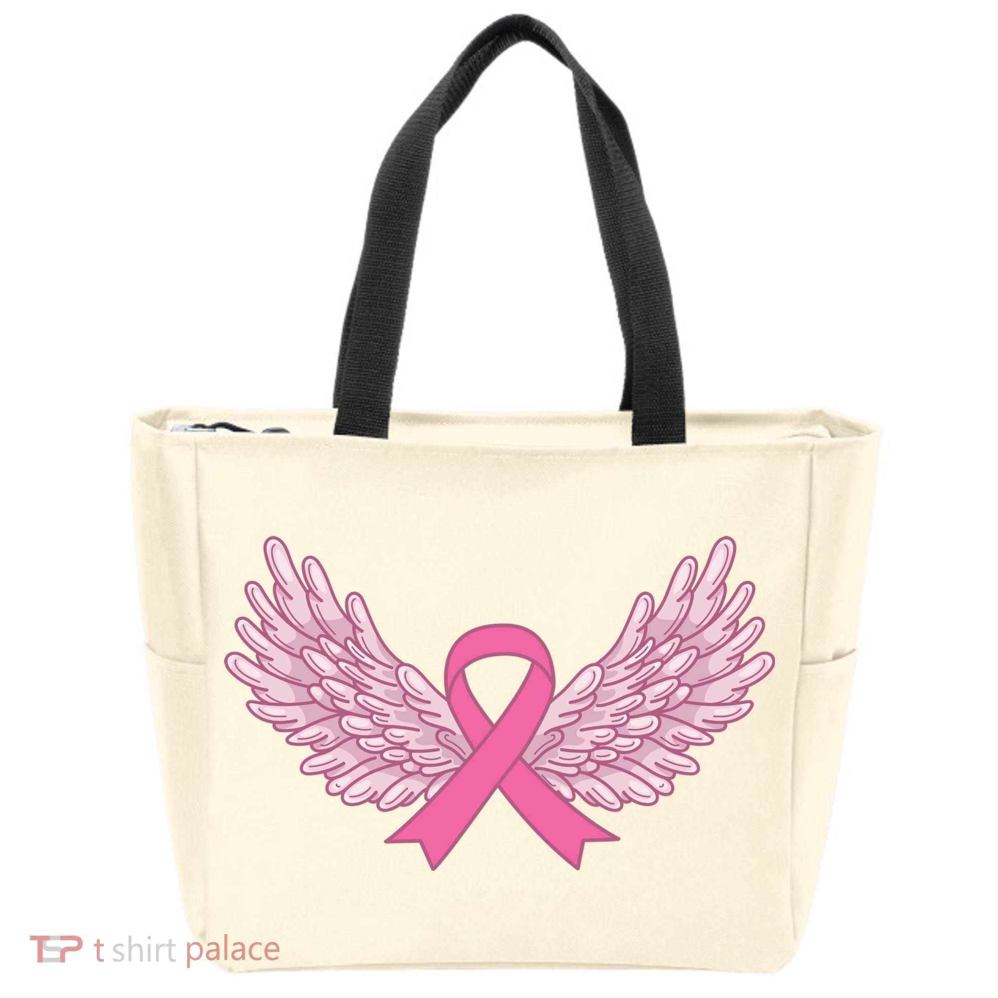 Pink Ribbon Wings Breast Cancer Awareness Tote Bag