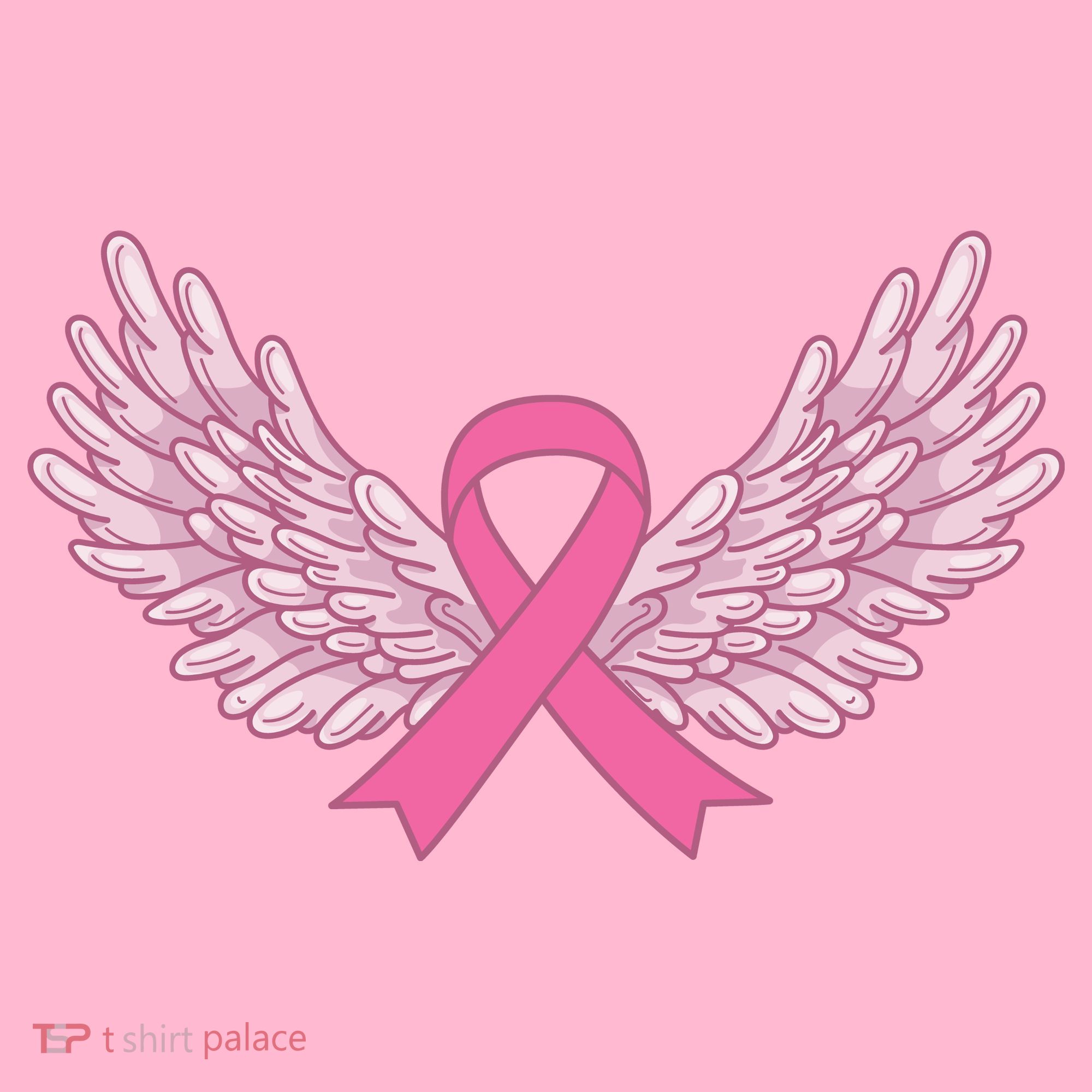 Pink Ribbon Wings Breast Cancer Awareness Coaster