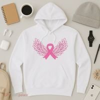 Pink Ribbon Wings Breast Cancer Awareness Hoodie thumb 3
