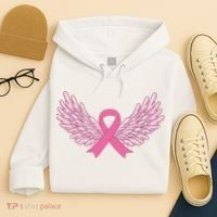 Pink Ribbon Wings Breast Cancer Awareness Hoodie thumb 4