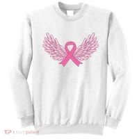 Pink Ribbon Wings Breast Cancer Awareness Sweatshirt thumb 0
