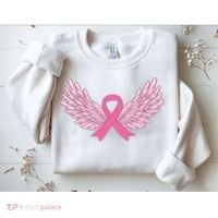 Pink Ribbon Wings Breast Cancer Awareness Sweatshirt thumb 2