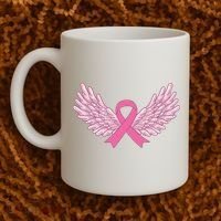 Pink Ribbon Wings Breast Cancer Awareness Coffee Mug thumb 2
