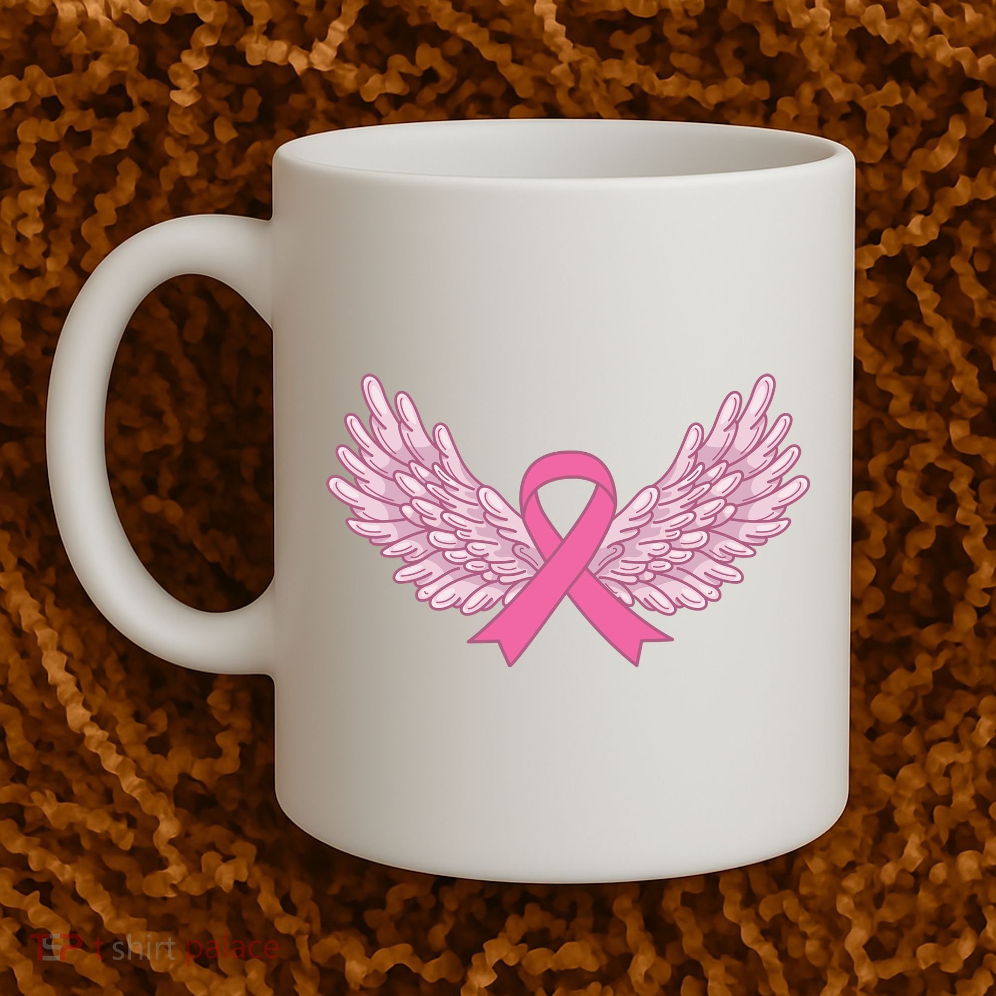 Pink Ribbon Wings Breast Cancer Awareness Coffee Mug