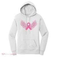 Pink Ribbon Wings Breast Cancer Awareness Women's Hoodie thumb 0