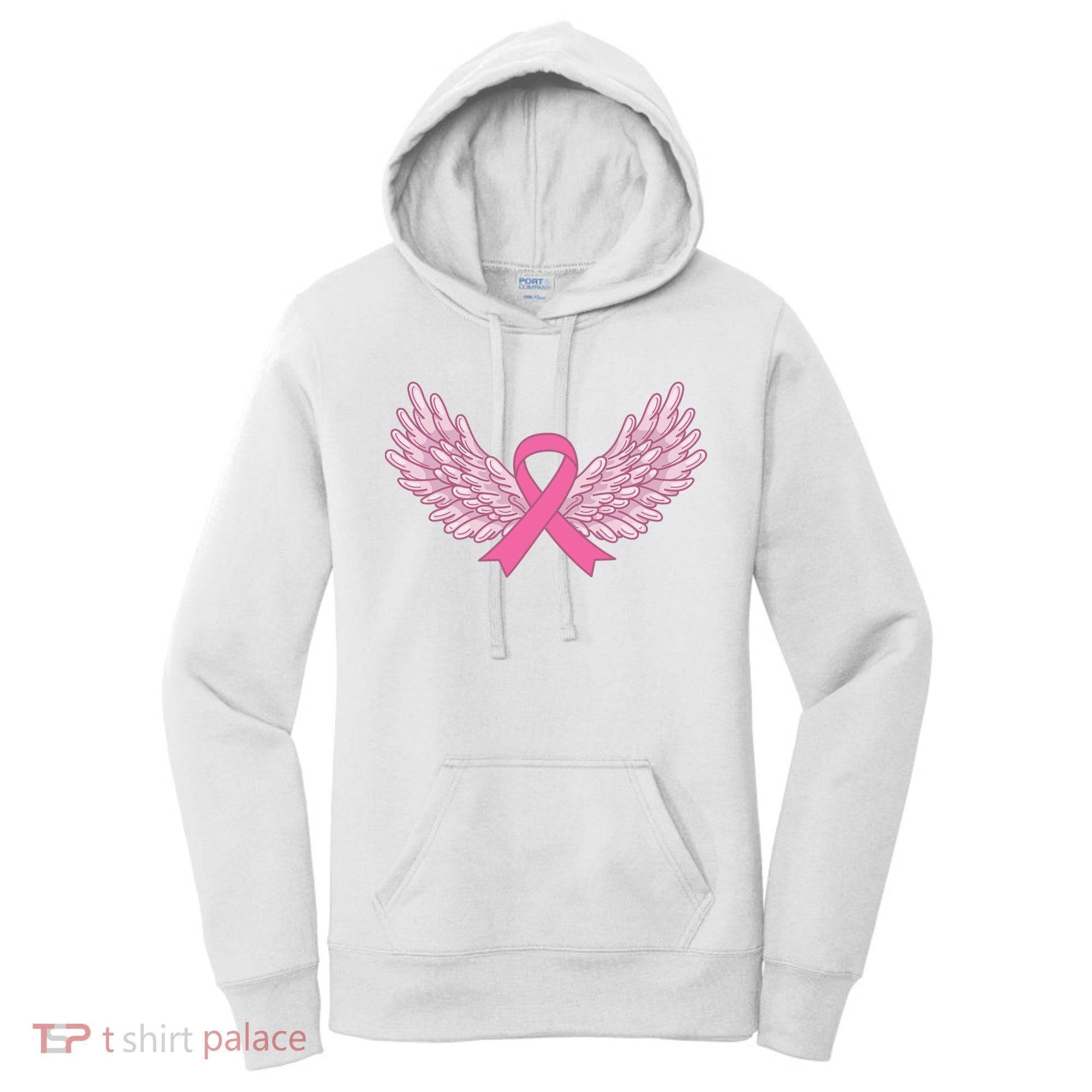 Pink Ribbon Wings Breast Cancer Awareness Women's Hoodie