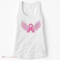 Pink Ribbon Wings Breast Cancer Awareness Women's Tank Top thumb 0