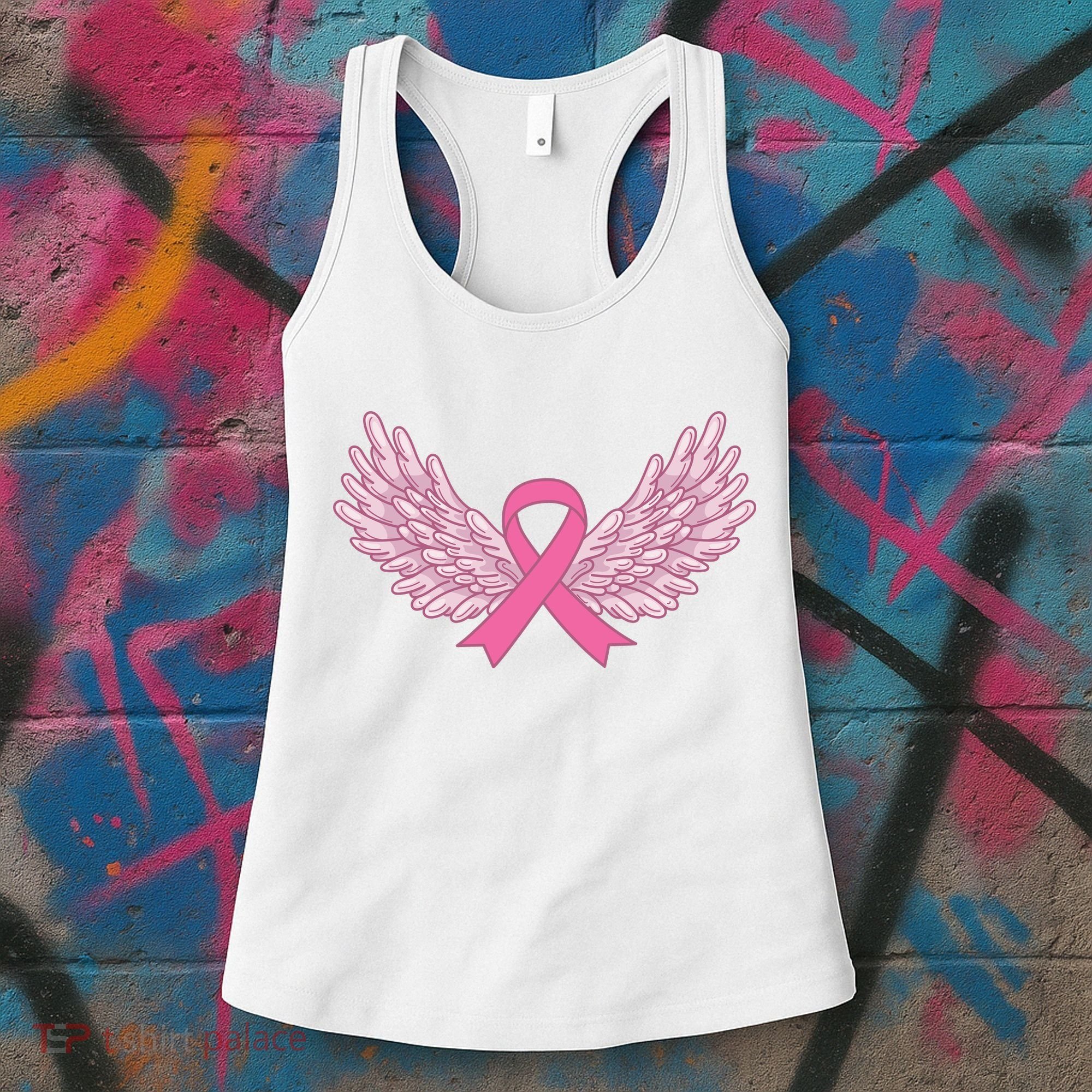 Pink Ribbon Wings Breast Cancer Awareness Women's Tank Top