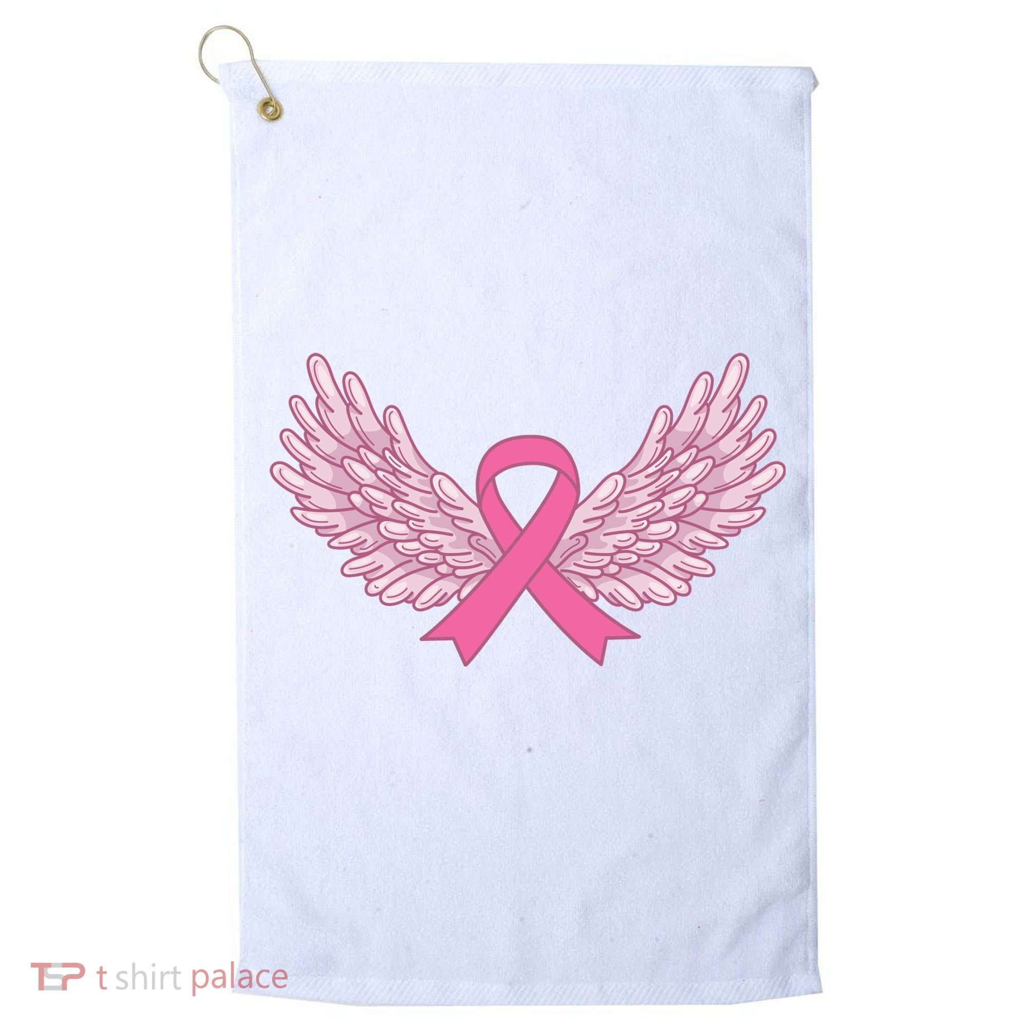 Pink Ribbon Wings Breast Cancer Awareness Golf Towel