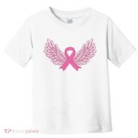 Pink Ribbon Wings Breast Cancer Awareness Toddler T-Shirt thumb 0