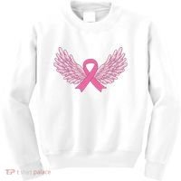 Pink Ribbon Wings Breast Cancer Awareness Kids Sweatshirt thumb 0