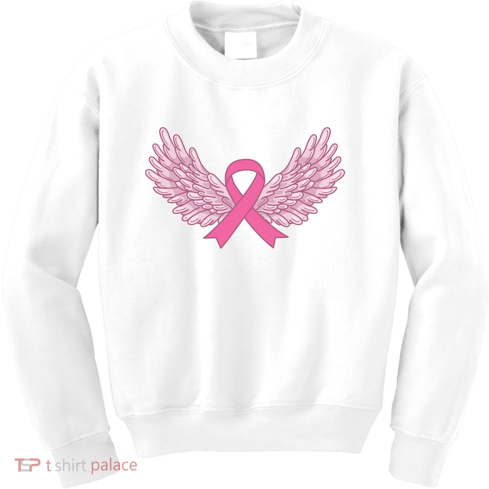 Pink Ribbon Wings Breast Cancer Awareness Kids Sweatshirt