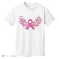 Pink Ribbon Wings Breast Cancer Awareness Kids T-Shirt thumb 0