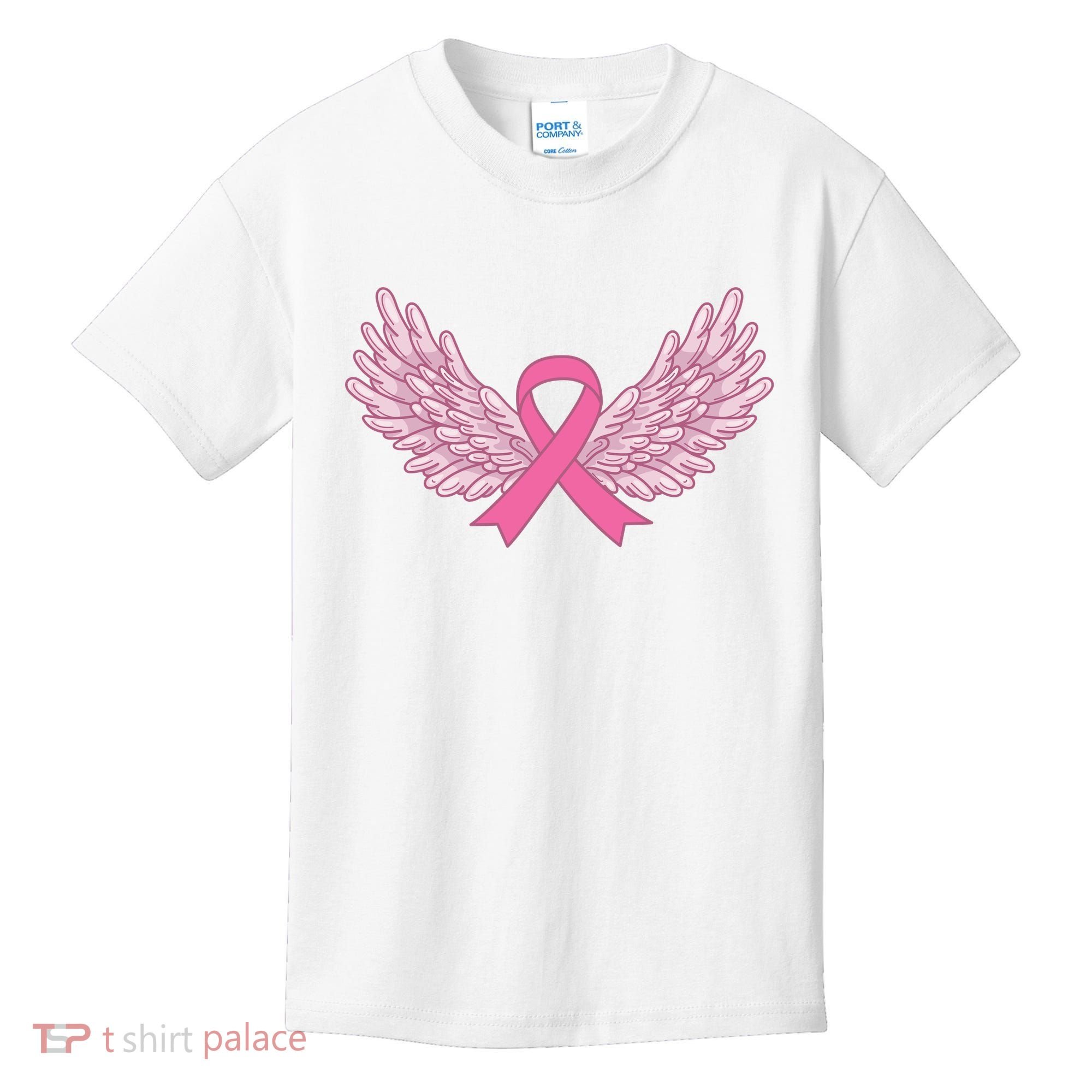 Pink Ribbon Wings Breast Cancer Awareness Kids T-Shirt