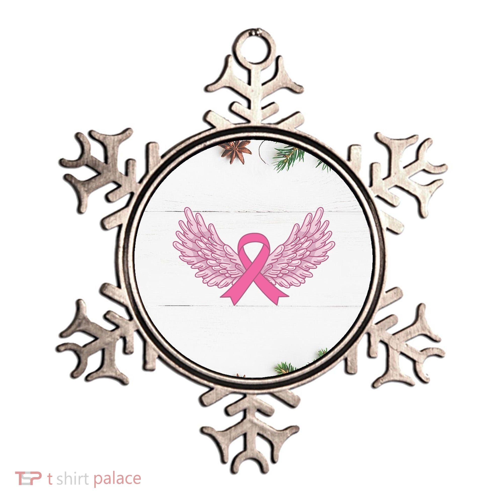 Pink Ribbon Wings Breast Cancer Awareness Ornament