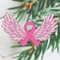 Pink Ribbon Wings Breast Cancer Awareness Ornament thumb 1