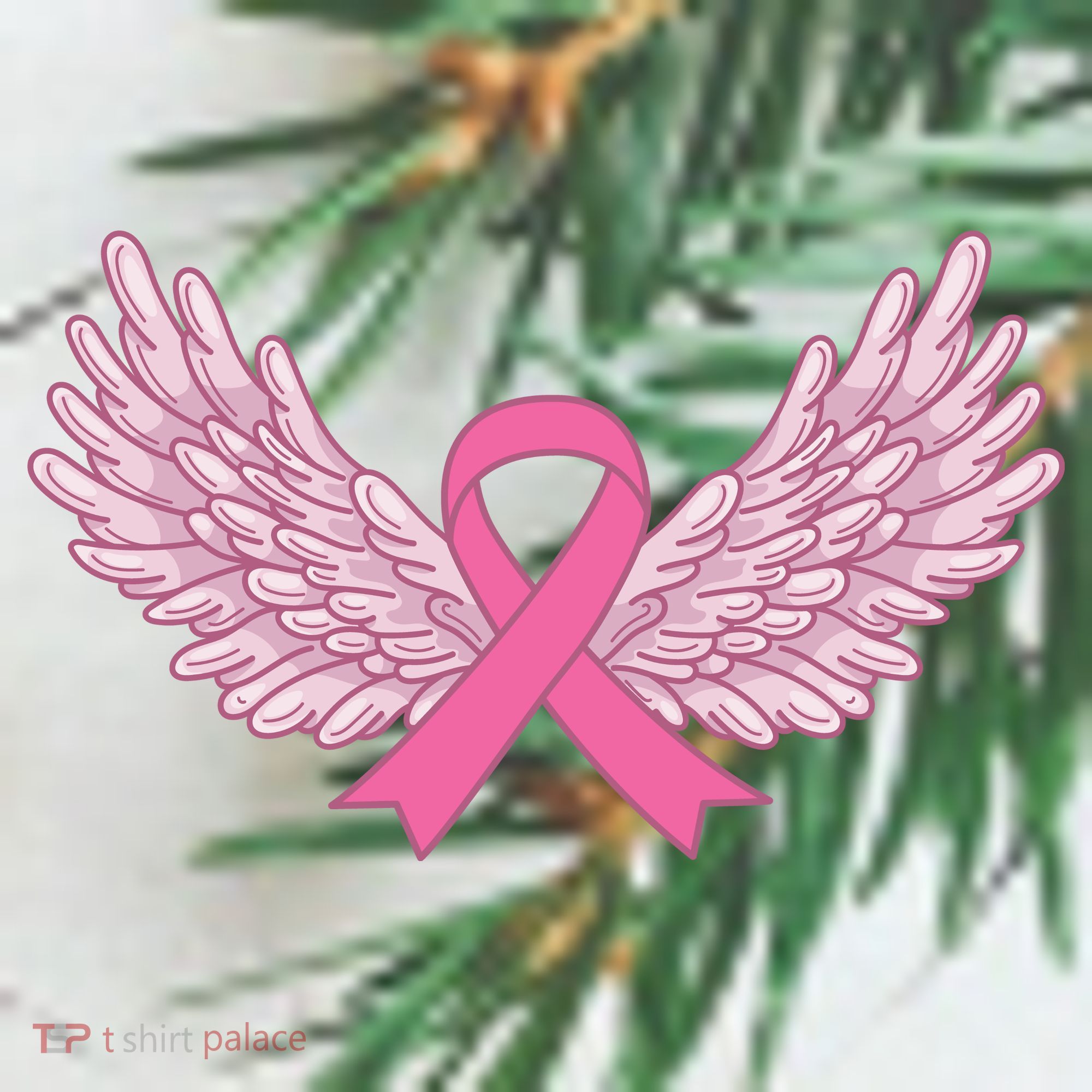 Pink Ribbon Wings Breast Cancer Awareness Ornament