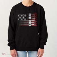 Patriotic Red White Blue Usa Flag Fighter Jets 4th Of July Women's Sweatshirt thumb 0