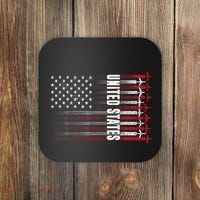 Patriotic Red White Blue Usa Flag Fighter Jets 4th Of July Coaster thumb 0