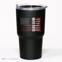 Patriotic Red White Blue Usa Flag Fighter Jets 4th Of July Tumbler thumb 0