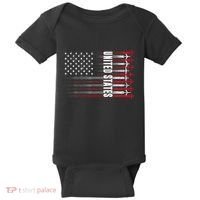 Patriotic Red White Blue Usa Flag Fighter Jets 4th Of July Baby Bodysuit thumb 0