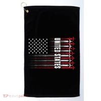 Patriotic Red White Blue Usa Flag Fighter Jets 4th Of July Golf Towel thumb 0