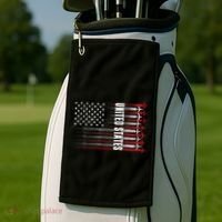 Patriotic Red White Blue Usa Flag Fighter Jets 4th Of July Golf Towel thumb 2