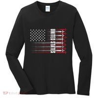 Patriotic Red White Blue Usa Flag Fighter Jets 4th Of July Women's Long Sleeve Shirt thumb 0