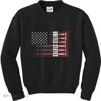 Patriotic Red White Blue Usa Flag Fighter Jets 4th Of July Kids Sweatshirt thumb 0