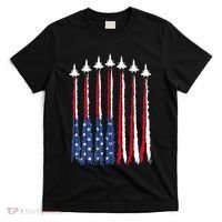 Patriotic Red White Blue Usa Flag Fighter Jets 4th Of July T-Shirt thumb 0