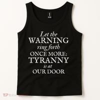 Patriotic Revolutionary War Warning Tyranny Is At Our Door Tank Top thumb 2