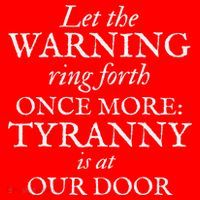 Patriotic Revolutionary War Warning Tyranny Is At Our Door Santa Hat thumb 1
