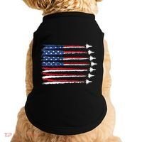 Patriotic Red White Blue Usa Flag Fighter Jets Veterans Day Doggie Tank thumb 0