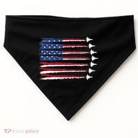 Patriotic Red White Blue Usa Flag Fighter Jets Veterans Day USA-Made Doggie Bandana thumb 0