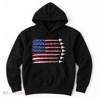 Patriotic Red White Blue Usa Flag Fighter Jets Veterans Day Hoodie thumb 0