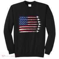 Patriotic Red White Blue Usa Flag Fighter Jets Veterans Day Sweatshirt thumb 0