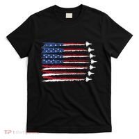 Patriotic Red White Blue Usa Flag Fighter Jets Veterans Day T-Shirt thumb 0