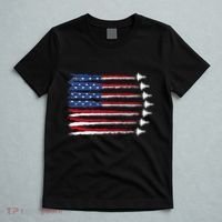 Patriotic Red White Blue Usa Flag Fighter Jets Veterans Day T-Shirt thumb 5