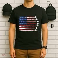 Patriotic Red White Blue Usa Flag Fighter Jets Veterans Day T-Shirt thumb 6