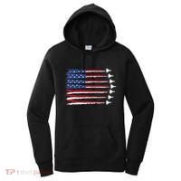 Patriotic Red White Blue Usa Flag Fighter Jets Veterans Day Women's Hoodie thumb 0
