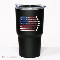 Patriotic Red White Blue Usa Flag Fighter Jets Veterans Day Tumbler thumb 0