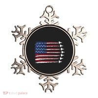 Patriotic Red White Blue Usa Flag Fighter Jets Veterans Day Ornament thumb 0