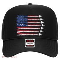 Patriotic Red White Blue Usa Flag Fighter Jets Veterans Day Hat thumb 0