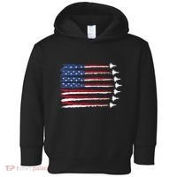 Patriotic Red White Blue Usa Flag Fighter Jets Veterans Day Toddler Hoodie thumb 0